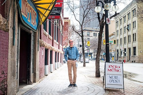 MIKAELA MACKENZIE / WINNIPEG FREE PRESS

Greg Tonn, owner of Into The Music, poses for a portrait outside of his store in Winnipeg on Thursday, May 14, 2020. For him, the silver lining of the pandemic has been the reminder of how vital our relationships/communities are. For Jen Zoratti story.

Winnipeg Free Press 2020