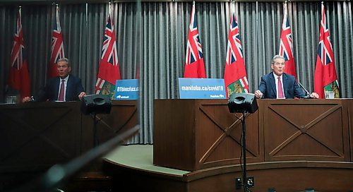 RUTH BONNEVILLE / WINNIPEG FREE PRESS

LOCAL - Pallister

Premier Brian Pallister speaks about COVID-19 measures at his daily press briefing in Room 68 at the Legislative Building on Wednesday.  

 May 20, 2020