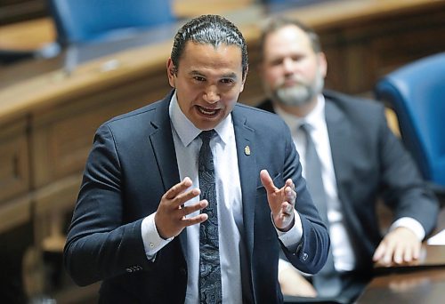 RUTH BONNEVILLE / WINNIPEG FREE PRESS

LOCAL - QP in house at Leg

Wab Kinew,  Leader of the Manitoba New Democratic Party and Leader of the Opposition asks questions of Premier Brian Pallister during question and answer period in the house at the Legislative Building on Wednesday.


May 20, 2020