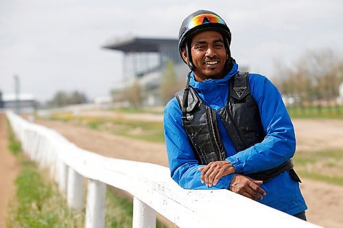 JOHN WOODS / WINNIPEG FREE PRESS
Jockey Richard Mangalee is photographed at the track at Assiniboia Downs Sunday, May 24, 2020. The Downs is opening their race season tomorrow with an empty grandstand. The races will be televised and online.

Reporter: Allen