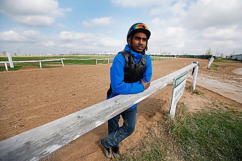 JOHN WOODS / WINNIPEG FREE PRESS
Jockey Richard Mangalee is photographed at the track at Assiniboia Downs Sunday, May 24, 2020. The Downs is opening their race season tomorrow with an empty grandstand. The races will be televised and online.

Reporter: Allen