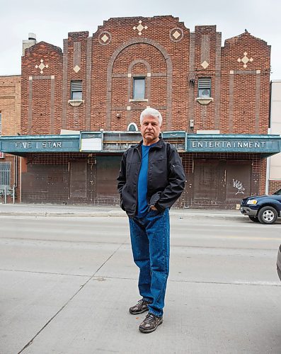 MIKE DEAL / WINNIPEG FREE PRESS
Jerry Olenko on Selkirk Avenue in front of the old Five Star Entertainment Theatre, Tuesday morning.
See David Sanderson story
200526 - Tuesday, May 26, 2020.