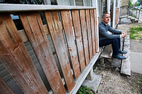 JOHN WOODS / WINNIPEG FREE PRESS
Kevin Chief, former educator/advocate and politician, sits on the steps of his childhood home on Burrows in his old North End stomping grounds Tuesday, May 26, 2020. Chief is opening up about his past.

Reporter: May