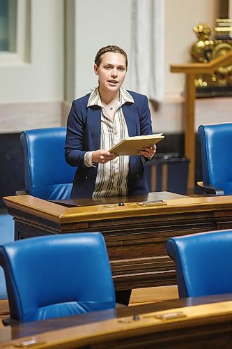 MIKE DEAL / WINNIPEG FREE PRESS
Cindy Lamoureux, Independent Liberal MLA for Tyndall Park speaks as a limited number of MLA's were in the legislative chamber Wednesday as part of the measures to deal with the coronavirus continue. 
200527 - Wednesday, May 27, 2020.