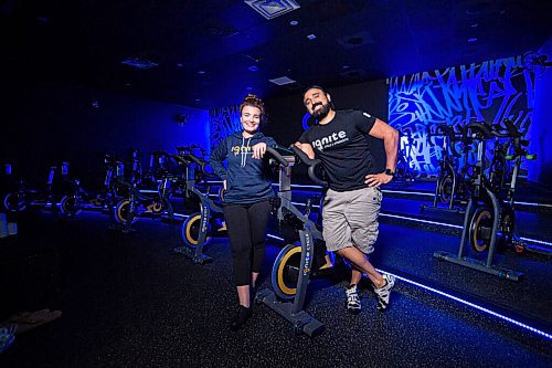 Mike Sudoma / Winnipeg Free Press
Husband and wife co-owners of Ignite Cycle and Strength, Serena Nelko and Denis Camracosky inside of the Cycle room of their facility Wednesday afternoon
May 27, 2020