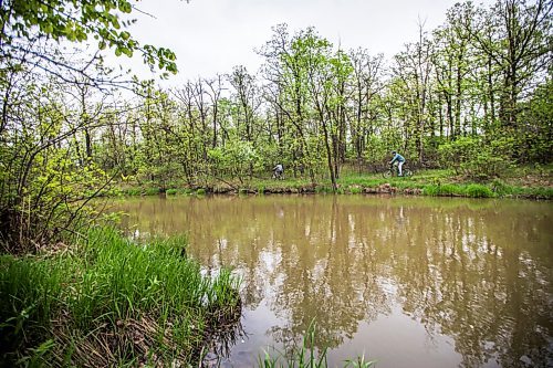 MIKAELA MACKENZIE / WINNIPEG FREE PRESS

People bike on trails along the Seine that will be updated with funding from phase one of the Conservation Trust at John Bruce Park in Winnipeg on Thursday, May 28, 2020. For Sarah story.
Winnipeg Free Press 2020.