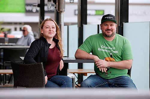 JOHN WOODS / WINNIPEG FREE PRESS
Jay Kilgour, general manager and franchisee of   Fionns, and Arielle Smith, assistant manager, are photographed on the restaurant patio Thursday, May 28, 2020. 

Reporter: Zoratti