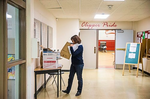 MIKAELA MACKENZIE / WINNIPEG FREE PRESS

Melanie Charbonneau, vice principal and lead of the workplace safety team, takes a look at PPE that just came in ahead of the partial opening at Kelvin High School in Winnipeg on Friday, May 29, 2020. Standup.
Winnipeg Free Press 2020.