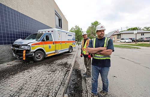 RUTH BONNEVILLE / WINNIPEG FREE PRESS

Local - Stolen Ambulance


Boretta construction workers, Shawn Flett  (jeans) and Dean Jorgenson look at the scene after having to jump out of the way from a stolen ambulance being driven by man believed to be on meth.  

The man in his 20's, naked and believed to be high on meth was driving an ambulance erratically the wrong way down Notre Dame Ave., crashed into construction barricades almost hitting the 2 crew members and eventually smashed into the cultural centre.  

Sources say that the man was being attended to by fire, paramedics at another scene when he stole the ambulance. After smashing the ambulance he grabbed to large bags from back of the vehicle before escaping on foot to a nearby home.  He was apprehended by police and put into custody.  

See story. 


May 29, 2020