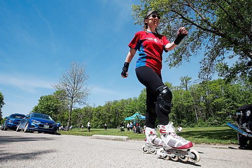 JOHN WOODS / WINNIPEG FREE PRESS
Sheri Huetter skates for late sister Karla, who passed away with Cystic Fibrosis in 2018, at the Walk to Make Cystic Fibrosis History event at St Vital Park Sunday, May 31, 2020. The annual event usually attracts 300 people, but with COVID-19 distancing protocol in place a virtual walk was encouraged.

Reporter: Standup