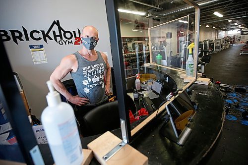 JOHN WOODS / WINNIPEG FREE PRESS
Paul Taylor, owner of Brickhouse Gym, is photographed as he prepares his gym for re-opening Sunday, May 31, 2020. He will be reducing capacity, cleaning equipment, staff will be masked, and many other things to follow Manitoba COVID-19 phase 2 requirements.

Reporter: Rollason