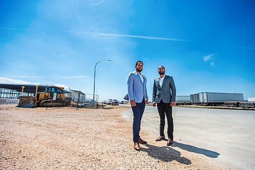 MIKAELA MACKENZIE / WINNIPEG FREE PRESS

Satpal Sidhu, president (left), and Amrit Jhand, CEO, pose for a portrait by construction at the development site in Winnipeg on Monday, June 1, 2020. For Marty Cash story.
Winnipeg Free Press 2020.