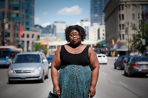 JOHN WOODS / WINNIPEG FREE PRESS
Charmaine Jennings, social media manager, community leader and owner of Hustle + Charm, is photographed on Portage Avenue in Winnipeg Tuesday, June 2, 2020. Black Winnipeggers have found a way to have their voices heard through social media.

Reporter: Lawrynuik