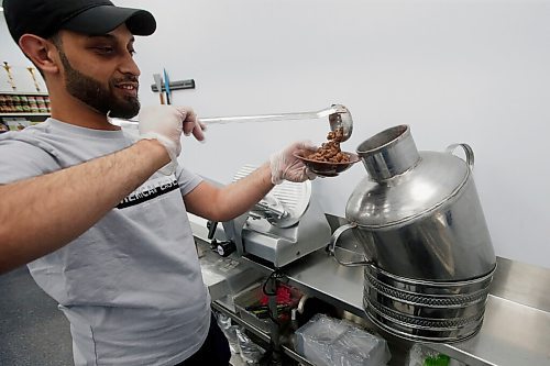 JOHN WOODS / WINNIPEG FREE PRESS
Egyptian recipe Fava beans are always hot in Tarboosh Middle Eastern, Mohammad Nasers new grocery store which specializes in Middle Eastern food in Winnipeg Tuesday, June 2, 2020. 

Reporter: Waldman