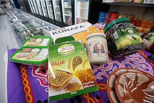 JOHN WOODS / WINNIPEG FREE PRESS
Some of the products available in Tarboosh Middle Eastern, Mohammad Nasers new grocery store which specializes in Middle Eastern food in Winnipeg Tuesday, June 2, 2020. 

Reporter: Waldman