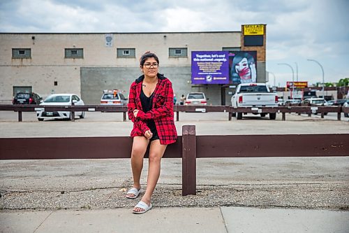 MIKAELA MACKENZIE / WINNIPEG FREE PRESS

Artist Ida Bruyere poses for a portrait in front of a MMIWG billboard with her art on it at Notre Dame Avenue and Edmonton Street in Winnipeg on Wednesday, June 3, 2020. For Malak Abas story.
Winnipeg Free Press 2020.