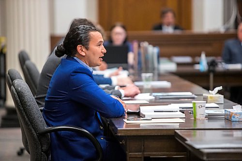 MIKAELA MACKENZIE / WINNIPEG FREE PRESS

Opposition leader Wab Kinew speaks at the Standing Committee on Crown Corporations at the Manitoba Legislative Building in Winnipeg on Thursday, June 4, 2020. For Larry Kusch story.
Winnipeg Free Press 2020.