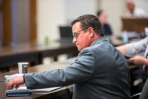 MIKAELA MACKENZIE / WINNIPEG FREE PRESS

Minister of Crown Services Jeff Wharton prepares for the Standing Committee on Crown Corporations at the Manitoba Legislative Building in Winnipeg on Thursday, June 4, 2020. For Larry Kusch story.
Winnipeg Free Press 2020.