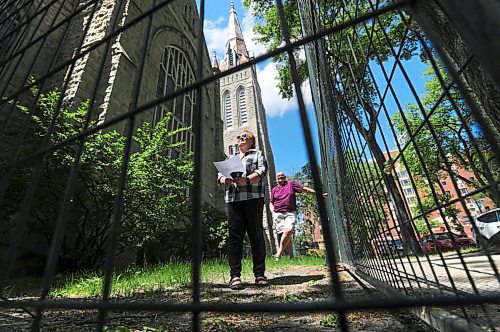 RUTH BONNEVILLE / WINNIPEG FREE PRESS

Faith  - Augustine United Church Reno

Augustine United Church
444 River Ave.

Photos of Glynis Quinn of Oak Table Minstry and Jeff Carter, chair of Augustine Centre, stand inside the fenced area of the church which is heading into a reno next week. 

Also, photos of church basement where Renos have begun and church with fence around it.  

Story: Augustine United Church will begin a  $6 million renovation  next week to accommodate Oak Table ministry, Splash Daycare Early Learning Centre, and Just a Warm Sleep.  
 
Reporter: Brenda Suderman

June 4, 2020