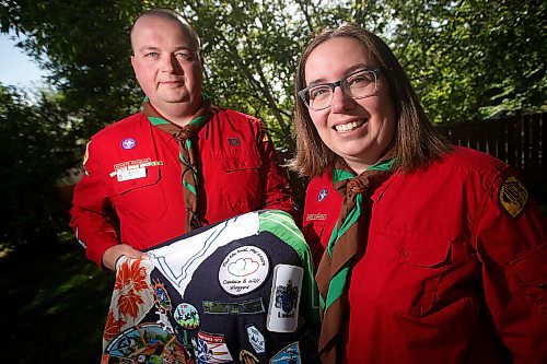 JOHN WOODS / WINNIPEG FREE PRESS
Will and Candace Huggard are volunteer scouters in Winnipeg Thursday, June 4, 2020. The couple met in Scouts and got married in Scouts, they even had a wedding badge made up for the occasion.

Reporter: Epp