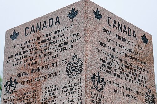Daniel Crump / Winnipeg Free Press. The Royal Winnipeg Rifles cenotaph at Vimy Ridge Memorial Park. June 6, 2020.