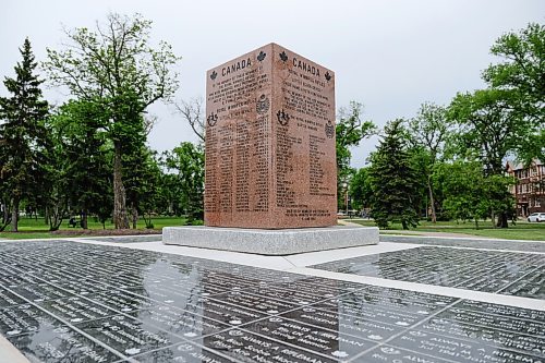 Daniel Crump / Winnipeg Free Press. The Royal Winnipeg Rifles cenotaph at Vimy Ridge Memorial Park. June 6, 2020.