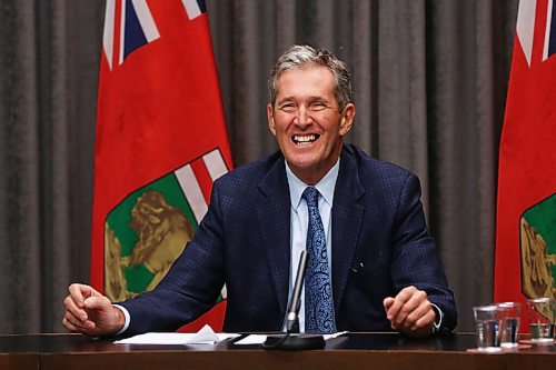 MIKE DEAL / WINNIPEG FREE PRESS

Premier Brian Pallister announced his government is seeking feedback from the public on its proposed plan to ease public health restrictions during a media call at the Legislative building Thursday morning. 
200611 - Thursday, June 11, 2020.
