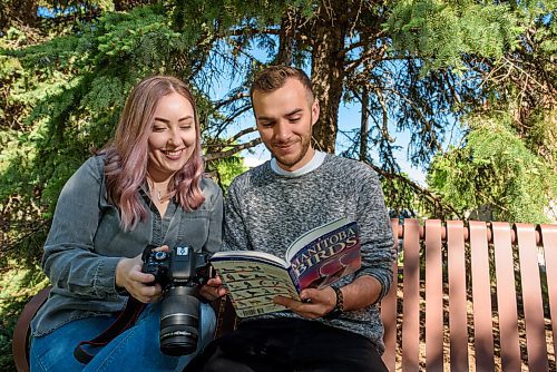 JESSE BOILY  / WINNIPEG FREE PRESS
Rachel Robinson, left, and her boyfriend Braden Hicks look for birds at the University of Manitoba on Friday. They both have had interest in birding for awhile but became more serious in the spring. Friday, June 12, 2020.
Reporter: Declan