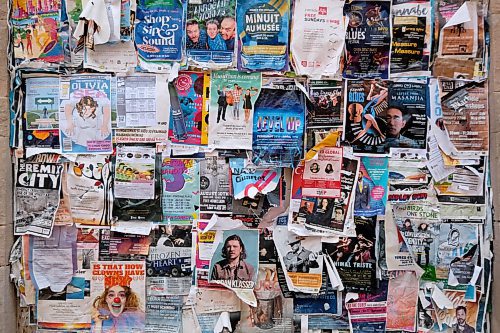 SHANNON VANRAES / WINNIPEG FREE PRESS
The tattered remnants of playbills from the before times in Winnipeg's Exchange District on June 12, 2020.