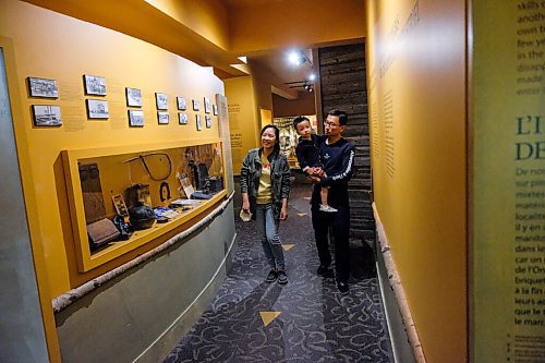 Daniel Crump / Winnipeg Free Press. Jade Wu (left) explores the Manitoba Museum with her husband Liu and two-year-old son Jayden. June 13, 2020.