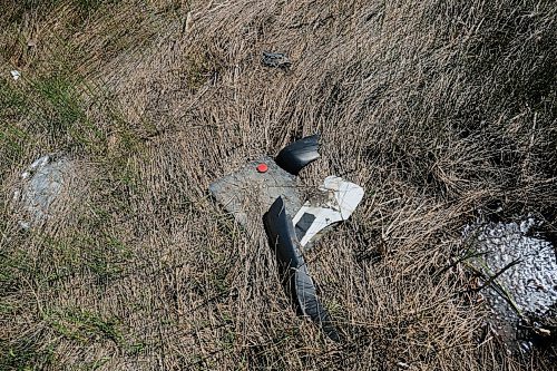 Daniel Crump / Winnipeg Free Press. Garbage, like this debris found in a ditch along Plessis Road, is what Rob Giesbrecht is collecting and dropping off at Brady Landfill. June 13, 2020.