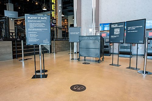 JESSE BOILY  / WINNIPEG FREE PRESS
Signs at the entrance of the Rec Room on Monday.  Rec Room is slowly phasing their opening with the patio first.
 Monday, June 15, 2020.
Reporter: Randall King