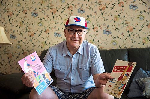 MIKAELA MACKENZIE / WINNIPEG FREE PRESS

Jeff Solylo, Winnipeg Whips fan, poses for a portrait with some of the team paraphernalia that he's kept from when he was a kid in Winnipeg on Tuesday, June 16, 2020. For Jason Bell story.
Winnipeg Free Press 2020.