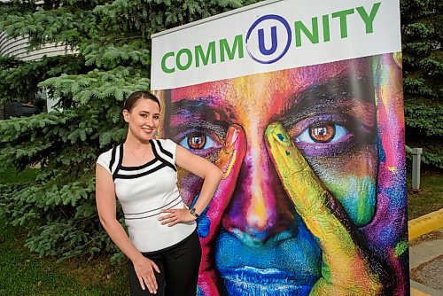 JESSE BOILY  / WINNIPEG FREE PRESS
Taya Rtichsheva, one of the founder of U-Multicultural poses for a portrait outside their studio on Tuesday. Rtichsheva recently received an award from Volunteer Manitoba for her work in helping ethnic communities create their own television programming. Tuesday, June 16, 2020.
Reporter: Aaron Epp