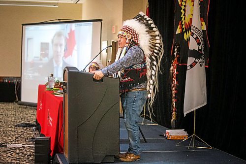 MIKAELA MACKENZIE / WINNIPEG FREE PRESS

Southern Chiefs Organization Grand Chief Jerry Daniels speaks before participating in a virtual joint signing ceremony in Winnipeg on Thursday, June 18, 2020. 
Winnipeg Free Press 2020.