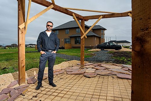 JESSE BOILY  / WINNIPEG FREE PRESS
Ricky Brar, who recently built his home in West St. Paul and has found it difficult to find landscapers, poses in front of the working progress in his backyard on Thursday. Thursday, June 18, 2020.
Reporter: Kellen Taniguchi