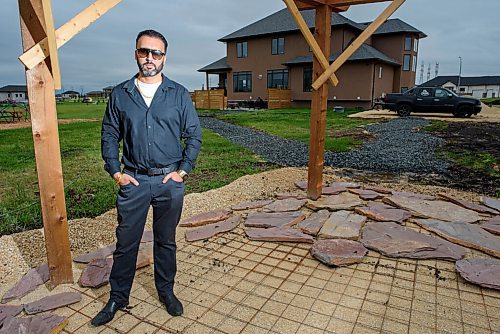 JESSE BOILY  / WINNIPEG FREE PRESS
Ricky Brar, who recently built his home in West St. Paul and has found it difficult to find landscapers, poses in front of the working progress in his backyard on Thursday. Thursday, June 18, 2020.
Reporter: Kellen Taniguchi