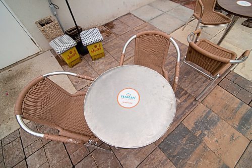 Mike Sudoma / Winnipeg Free Press
Yafa Cafés backyard patio is once again full of furniture after it was stolen from them this past week.
June 20, 2020