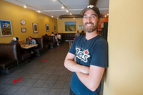 JOHN WOODS / WINNIPEG FREE PRESS
Jarrett Bargen, manager of the Falafel Place, is photographed in the restaurant Sunday, June 21, 2020. Manitoba opened COVID-19 phase 3 protocols today. 

Reporter: Rutgers