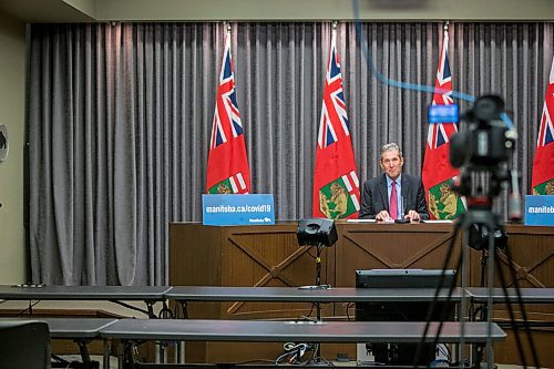 MIKAELA MACKENZIE / WINNIPEG FREE PRESS

Premier Brian Pallister speaks to the media in a live-streamed media conference at the Manitoba Legislative Building in Winnipeg on Tuesday, June 23, 2020. For Larry Kusch story.
Winnipeg Free Press 2020.