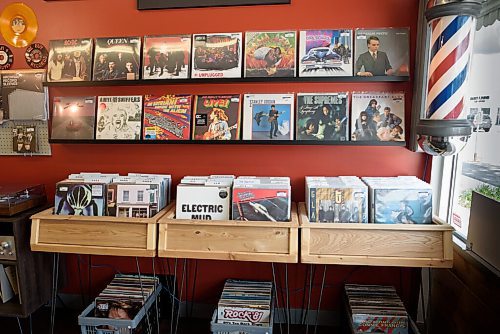 JESSE BOILY  / WINNIPEG FREE PRESS
Line ups of records at Hi Tone Records in downtown Selkirk on Tuesday. Steve Ward shares the space with his wife Angela Ward who runs a barber shop at the back of the store.  Tuesday, June 23, 2020.
Reporter: Dave Sanderson