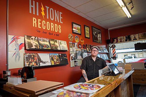JESSE BOILY  / WINNIPEG FREE PRESS
Steve Ward, the owner of Hi Tone Records, poses for a portrait in his downtown Selkirk store on Tuesday. Steve shares the space with his wife Angela Ward who runs a barber shop at the back of the store.  Tuesday, June 23, 2020.
Reporter: Dave Sanderson