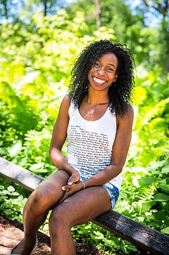 MIKAELA MACKENZIE / WINNIPEG FREE PRESS

Beverly Ndukwu, local actress who is also an advocate for Sickle Cell awareness, poses for a portrait in Kildonan Park in Winnipeg on Wednesday, June 24, 2020. Her five things include walking in the park, music, meditation and her phone/social media.
Winnipeg Free Press 2020.