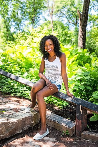 MIKAELA MACKENZIE / WINNIPEG FREE PRESS

Beverly Ndukwu, local actress who is also an advocate for Sickle Cell awareness, poses for a portrait in Kildonan Park in Winnipeg on Wednesday, June 24, 2020. Her five things include walking in the park, music, meditation and her phone/social media.
Winnipeg Free Press 2020.