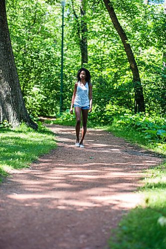 MIKAELA MACKENZIE / WINNIPEG FREE PRESS

Beverly Ndukwu, local actress who is also an advocate for Sickle Cell awareness, poses for a portrait in Kildonan Park in Winnipeg on Wednesday, June 24, 2020. Her five things include walking in the park, music, meditation and her phone/social media.
Winnipeg Free Press 2020.