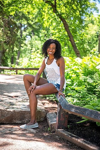 MIKAELA MACKENZIE / WINNIPEG FREE PRESS

Beverly Ndukwu, local actress who is also an advocate for Sickle Cell awareness, poses for a portrait in Kildonan Park in Winnipeg on Wednesday, June 24, 2020. Her five things include walking in the park, music, meditation and her phone/social media.
Winnipeg Free Press 2020.