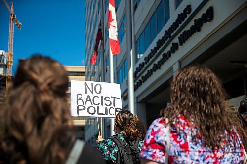 MIKAELA MACKENZIE / WINNIPEG FREE PRESS

An hour-long Black Lives Matter rally, dedicated to Machuar Madut, is held in front of the police headquarters in Winnipeg on Wednesday, June 24, 2020. This is the third of seven days of no peace. Winnipeg Free Press 2020.