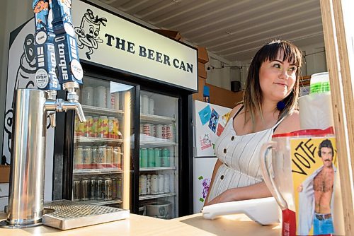 JESSE BOILY  / WINNIPEG FREE PRESS
Rachel Boese waits for a costumer at the Beer Can on Wednesday. The Beer Can is a patio spot where many Winnipegers are going to enjoy the summer and a drink. Wednesday, June 24, 2020.
Reporter: Melissa Martin