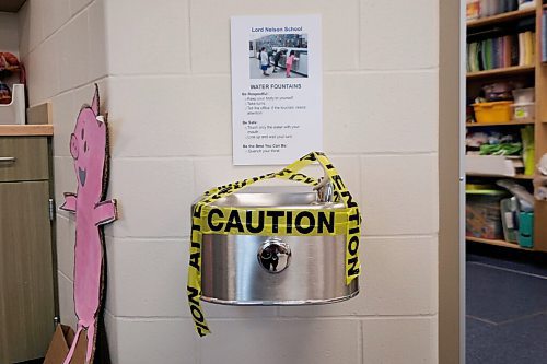 SHANNON VANRAES / WINNIPEG FREE PRESS
Drinking fountains are off limits at Lord Nelson School in Winnipeg on June 25, 2020.