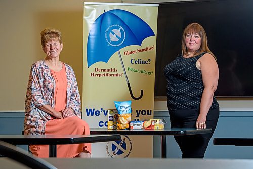 JESSE BOILY  / WINNIPEG FREE PRESS
Canadian Celiac Association volunteer Susan Finlay, left, and Christa Dubesky, president of Canadian Celiac Association, pose for a photo in one of their seminar rooms where they teach Gluten Free 101 on Friday. Friday, June 26, 2020.
Reporter: Aaron Epp